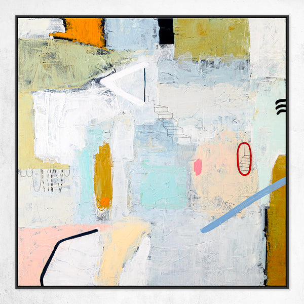 Abstract Modern Original Painting of Dream-like Journey in Soft Pastel, Canvas Wall Art | Daydream of Wednesday