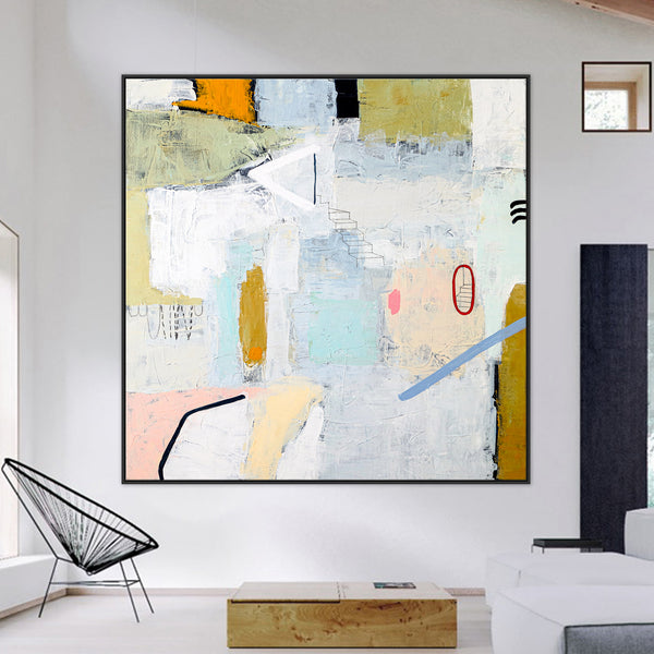 Abstract Modern Original Painting of Dream-like Journey in Soft Pastel, Canvas Wall Art | Daydream of Wednesday