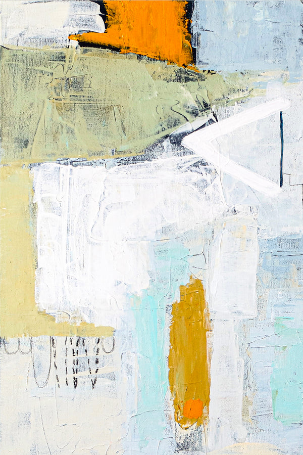 Abstract Modern Original Painting of Dream-like Journey in Soft Pastel, Canvas Wall Art | Daydream of Wednesday