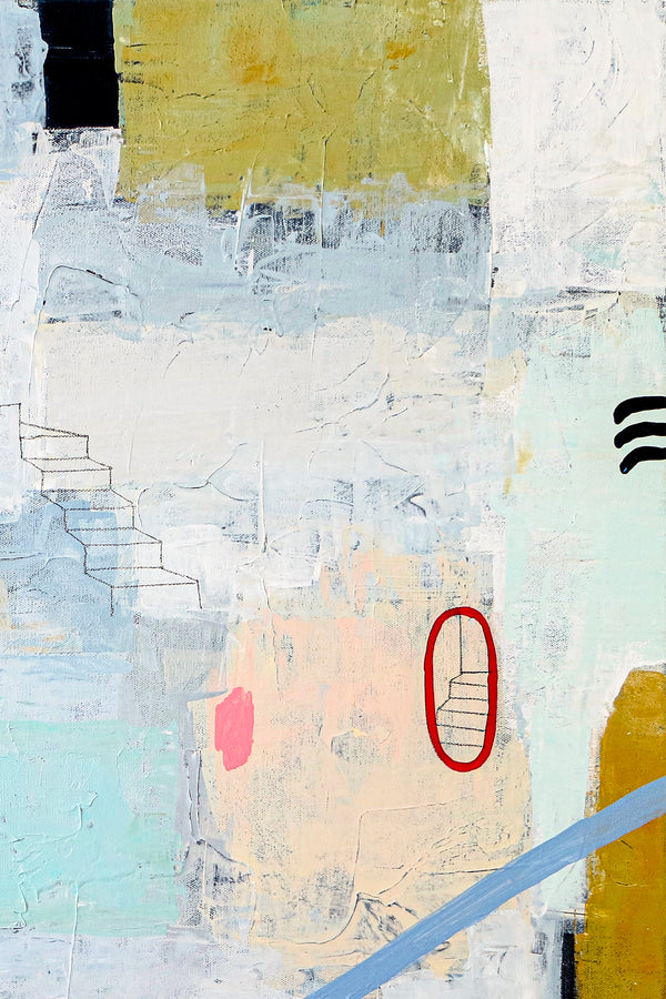 Abstract Modern Original Painting of Dream-like Journey in Soft Pastel, Canvas Wall Art | Daydream of Wednesday