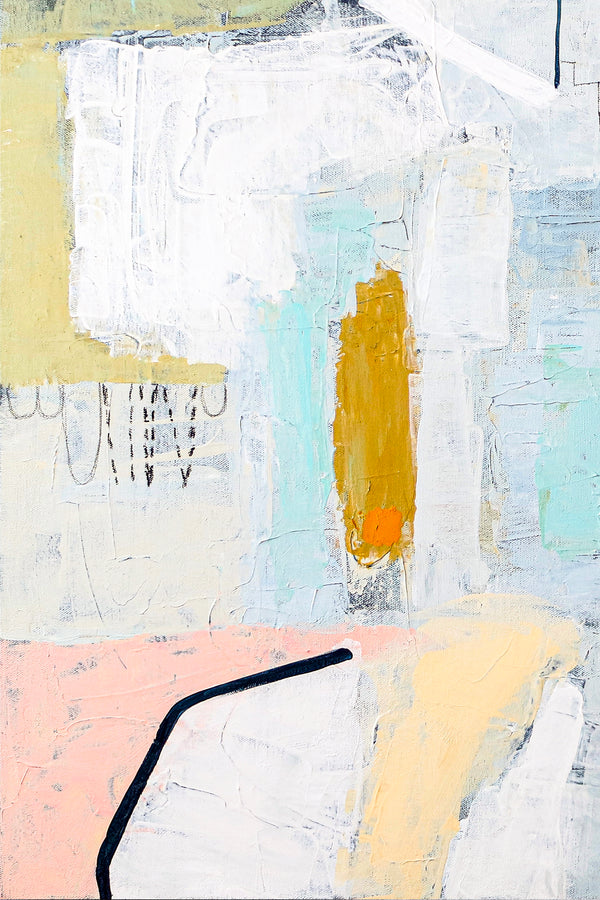 Abstract Modern Original Painting of Dream-like Journey in Soft Pastel, Canvas Wall Art | Daydream of Wednesday