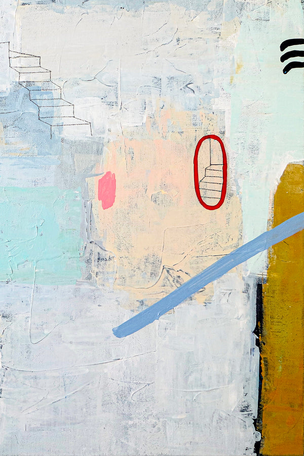 Abstract Modern Original Painting of Dream-like Journey in Soft Pastel, Canvas Wall Art | Daydream of Wednesday