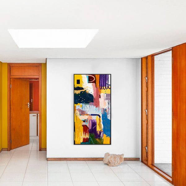 Colorful Original Abstract Painting, Brilliant Symphony of Modern Abstract Art | Depth in emotion (36"x72")