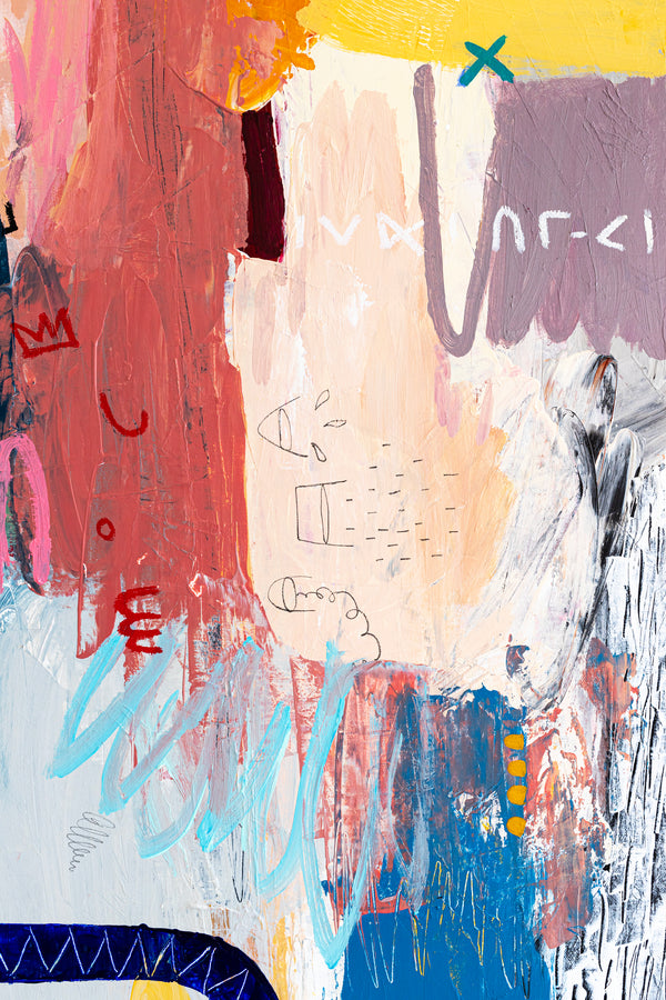 Colorful Original Abstract Painting, Brilliant Symphony of Modern Abstract Art | Depth in emotion (36"x72")
