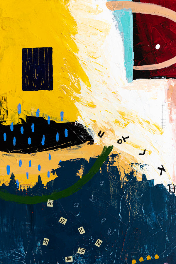 Colorful Original Abstract Painting, Brilliant Symphony of Modern Abstract Art | Depth in emotion (36"x72")