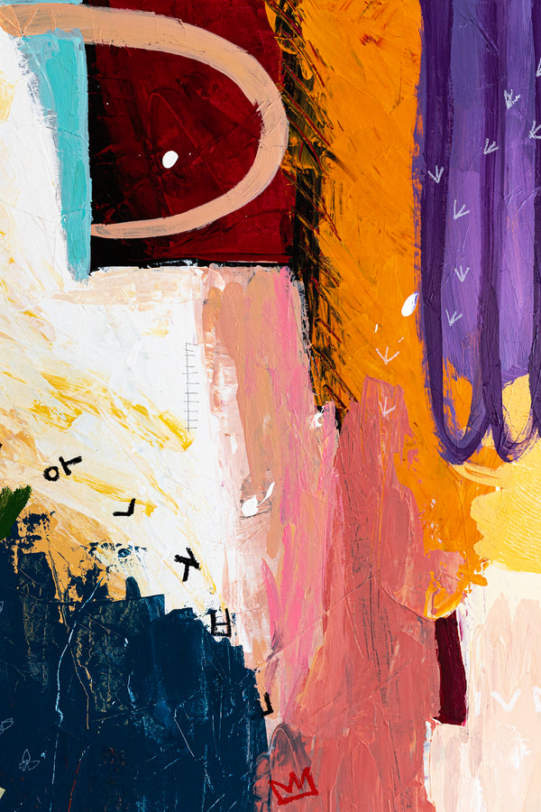 Colorful Original Abstract Painting, Brilliant Symphony of Modern Abstract Art | Depth in emotion (36"x72")