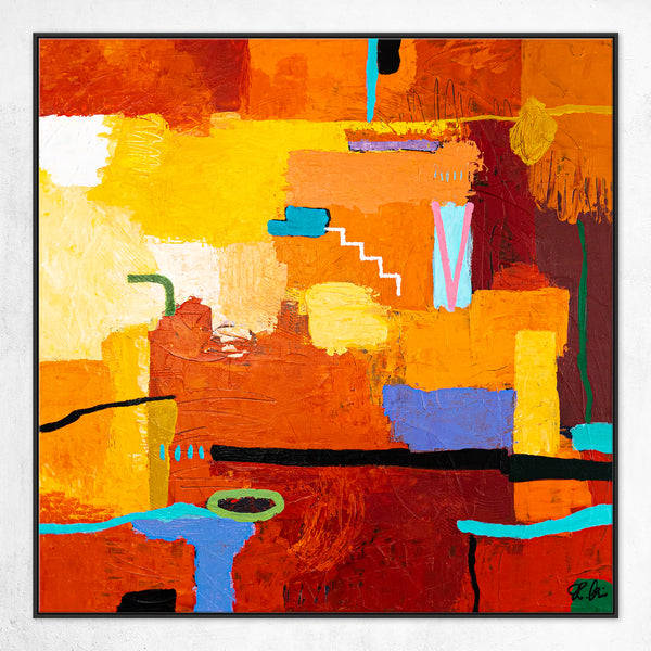 Large Original Abstract Painting in Acrylic, Colorful Modern Canvas Wall Art, Deep and Luminous Expression | Dormir