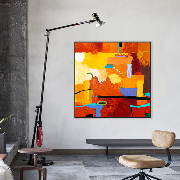 Large Original Abstract Painting in Acrylic, Colorful Modern Canvas Wall Art, Deep and Luminous Expression | Dormir