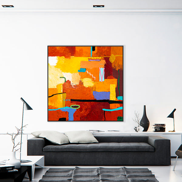 Large Original Abstract Painting in Acrylic, Colorful Modern Canvas Wall Art, Deep and Luminous Expression | Dormir