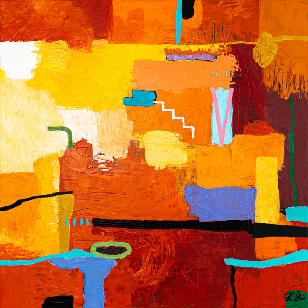 Large Original Abstract Painting in Acrylic, Colorful Modern Canvas Wall Art, Deep and Luminous Expression | Dormir