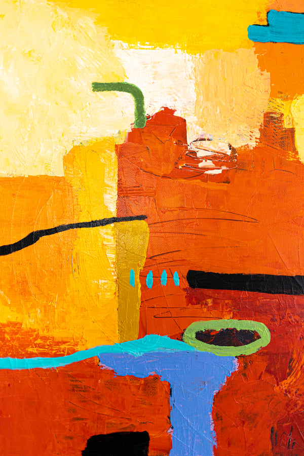 Large Original Abstract Painting in Acrylic, Colorful Modern Canvas Wall Art, Deep and Luminous Expression | Dormir