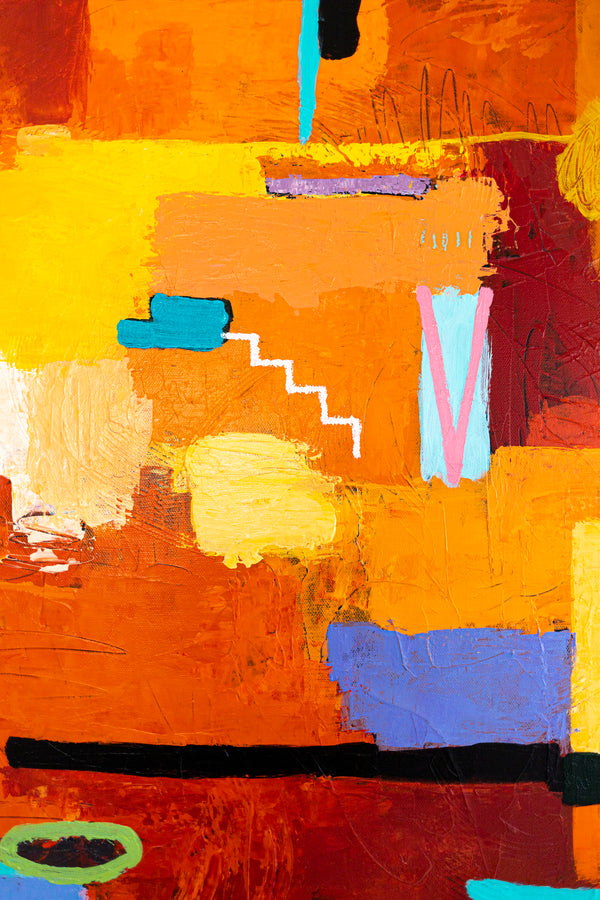 Large Original Abstract Painting in Acrylic, Colorful Modern Canvas Wall Art, Deep and Luminous Expression | Dormir