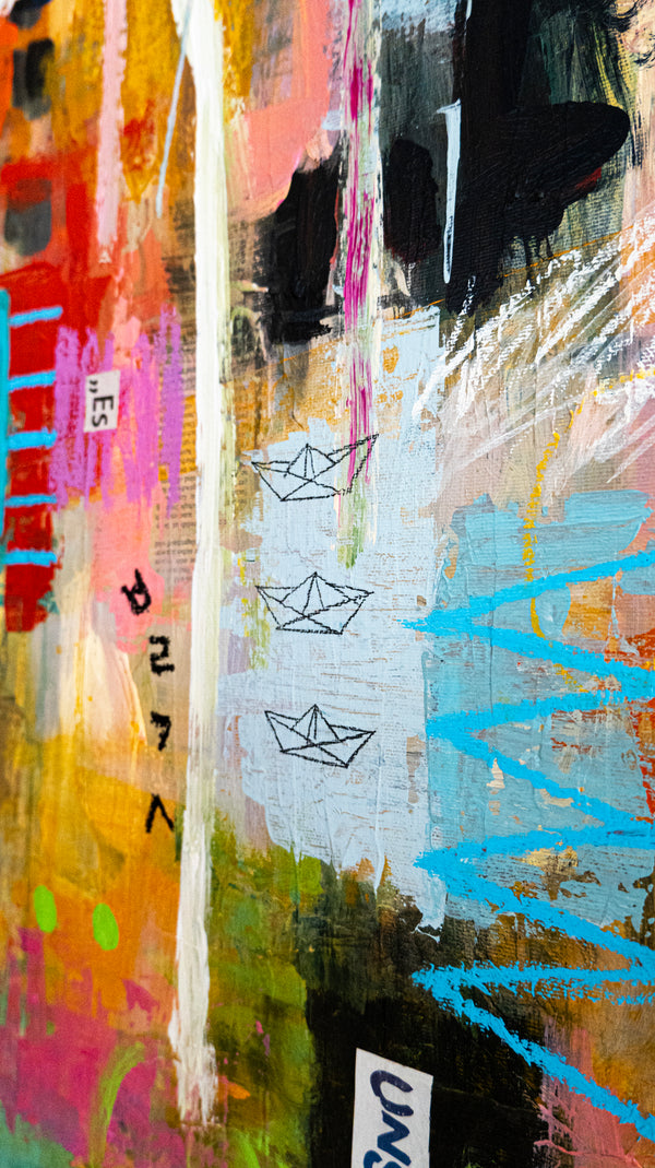 Abstract Painting Original, Expressionism in Modern Abstract Wall Art |  Durees (40"x30)