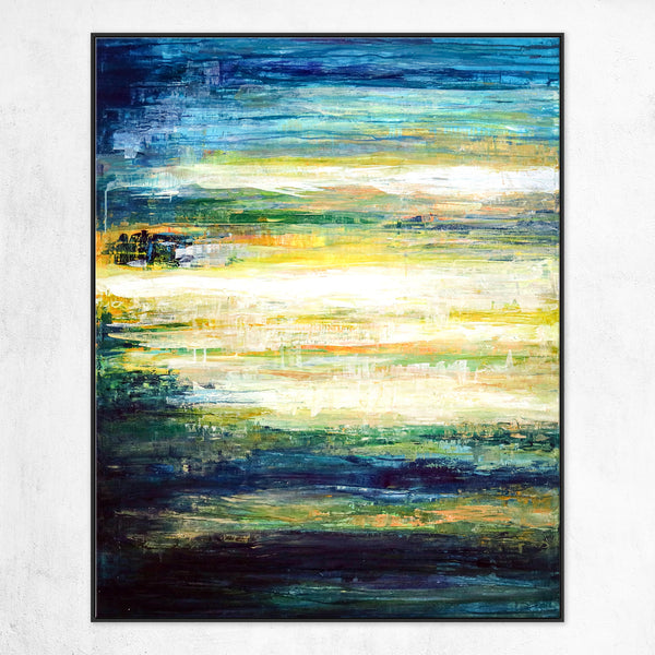 Contemporary Abstract Original Acrylic Painting Capturing Dawn's First Light, Large Modern Canvas Wall Art | Dusk