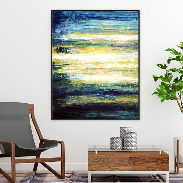 Contemporary Abstract Original Acrylic Painting Capturing Dawn's First Light, Large Modern Canvas Wall Art | Dusk