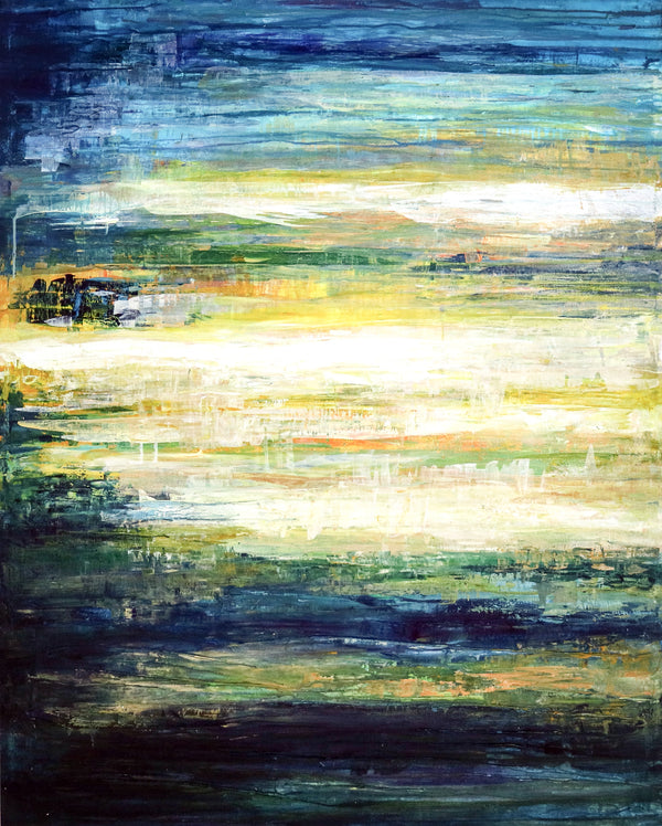 Contemporary Abstract Original Acrylic Painting Capturing Dawn's First Light, Large Modern Canvas Wall Art | Dusk
