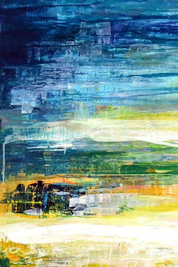 Contemporary Abstract Original Acrylic Painting Capturing Dawn's First Light, Large Modern Canvas Wall Art | Dusk