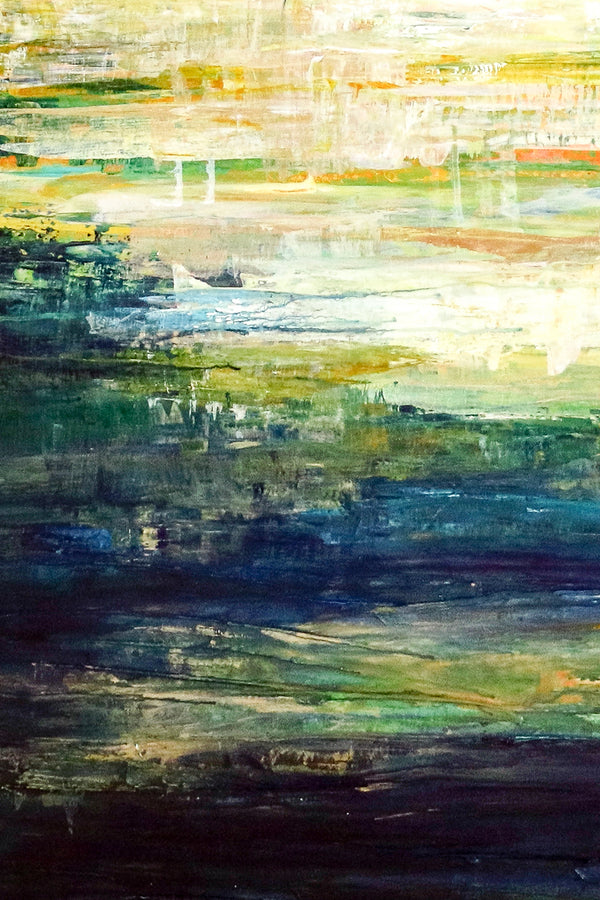 Contemporary Abstract Original Acrylic Painting Capturing Dawn's First Light, Large Modern Canvas Wall Art | Dusk