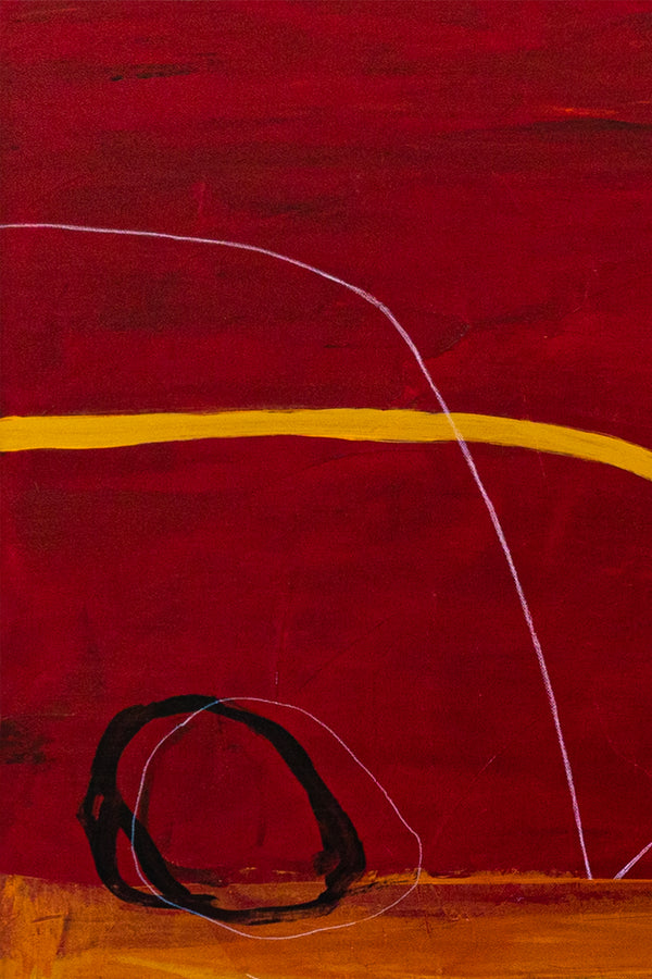 Geometric Large Original Abstract Painting in Acrylic, Red & Yellow Modern Canvas Wall Art | Dypdrom (L)