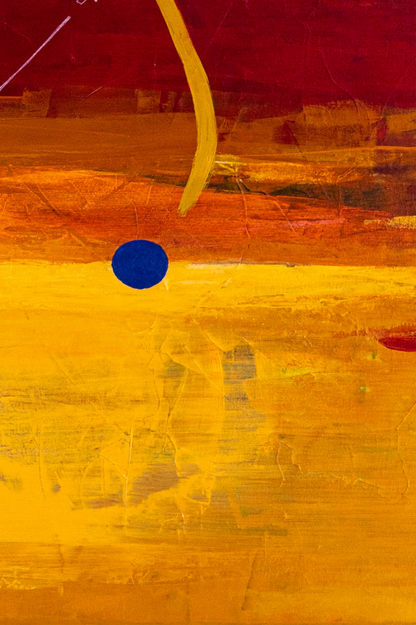 Geometric Large Original Abstract Painting in Acrylic, Red & Yellow Modern Canvas Wall Art | Dypdrom (L)