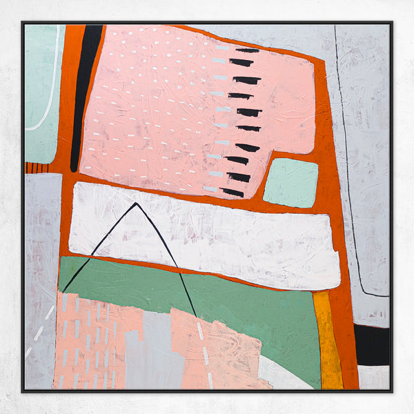 Vibrant Modern Abstract Original Painting, Canvas Wall Art Infusing Spaces with Lively Energy | Edith (Square Ver.)