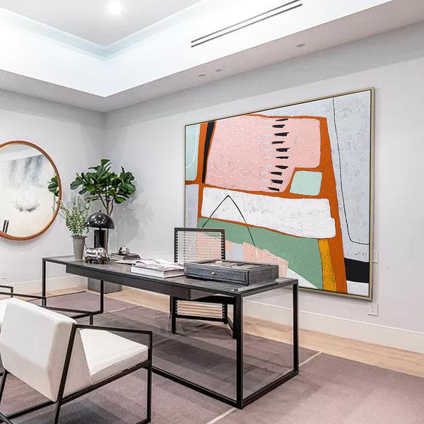 Vibrant Modern Abstract Original Acrylic Painting, Canvas Wall Art Infusing Spaces with Lively Energy | Edith