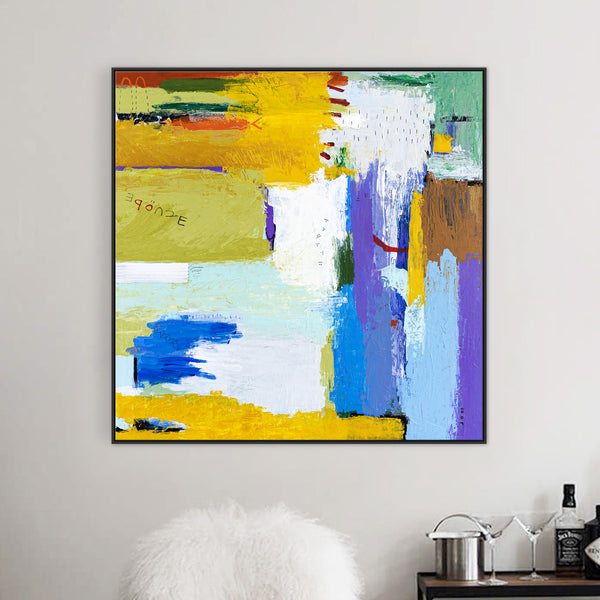 Original Modern Abstract Painting with Vibrant Colors and Expressive Brush Strokes | Epoche II (36"x36")