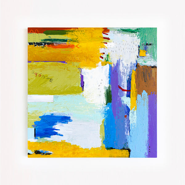 Original Modern Abstract Painting with Vibrant Colors and Expressive Brush Strokes | Epoche II (36"x36")