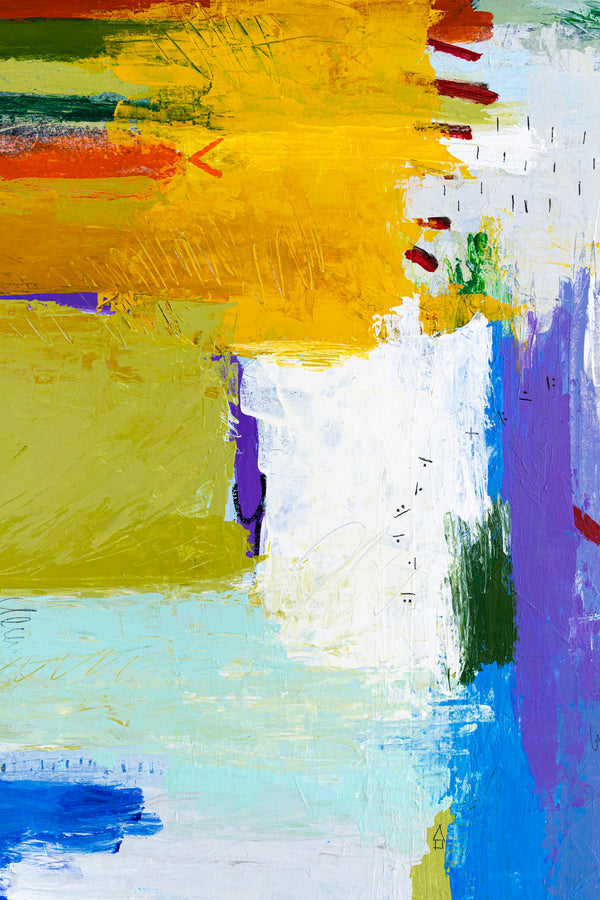 Original Modern Abstract Painting with Vibrant Colors and Expressive Brush Strokes | Epoche II (36"x36")