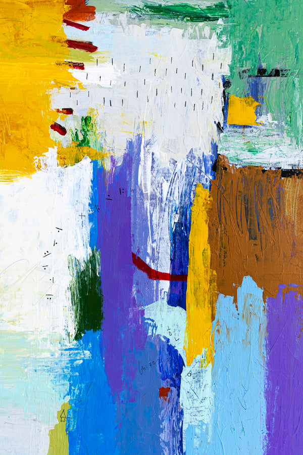 Original Modern Abstract Painting with Vibrant Colors and Expressive Brush Strokes | Epoche II (36"x36")