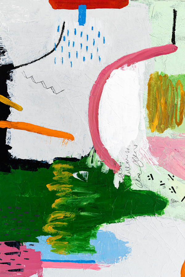 Original Abstract Painting with Dynamic Composition and Strong Colors, Modern Contemporary Art | Epoche I (40"x40")