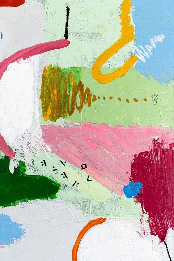 Original Abstract Painting with Dynamic Composition and Strong Colors, Modern Contemporary Art | Epoche I (40"x40")