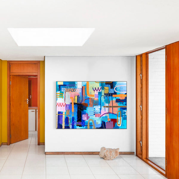 Liberating Display of Bold Composition and Color in Wide Modern Abstract Original Painting | Ergo (72"x50")