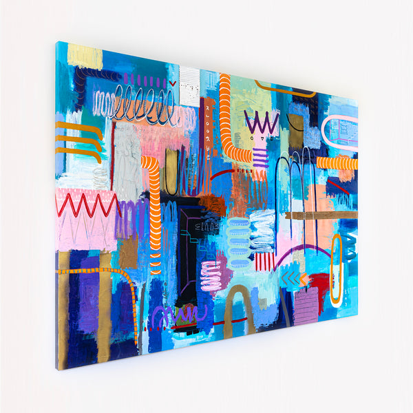 Liberating Display of Bold Composition and Color in Wide Modern Abstract Original Painting | Ergo (72"x50")