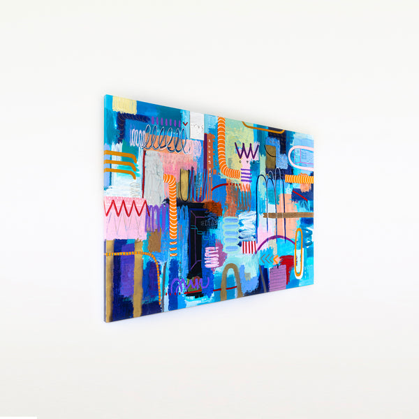 Liberating Display of Bold Composition and Color in Wide Modern Abstract Original Painting | Ergo (72"x50")