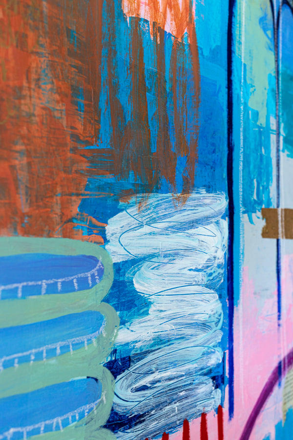 Liberating Display of Bold Composition and Color in Wide Modern Abstract Original Painting | Ergo (72"x50")