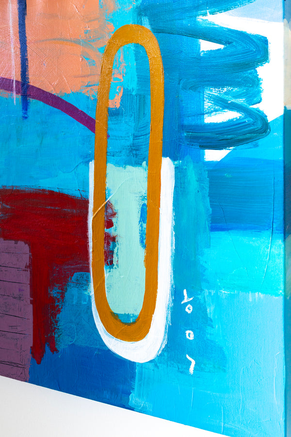 Liberating Display of Bold Composition and Color in Wide Modern Abstract Original Painting | Ergo (72"x50")