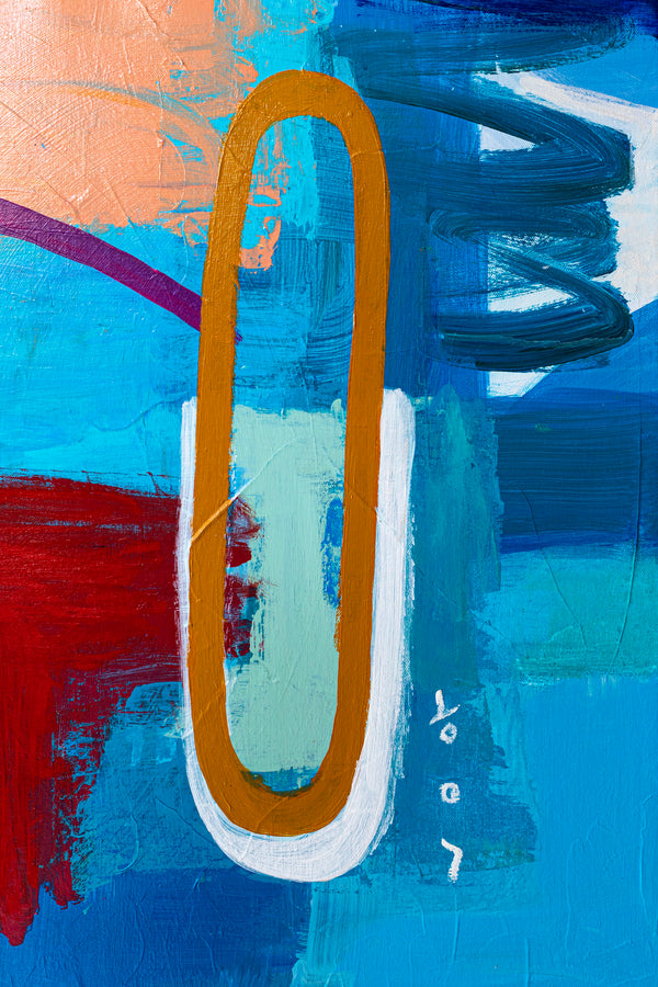 Liberating Display of Bold Composition and Color in Wide Modern Abstract Original Painting | Ergo (72"x50")