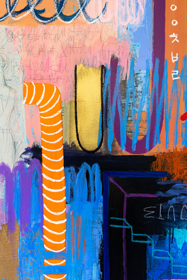 Liberating Display of Bold Composition and Color in Wide Modern Abstract Original Painting | Ergo (72"x50")