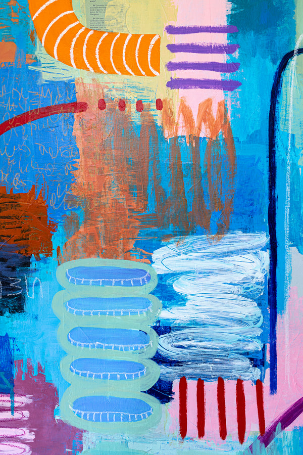 Liberating Display of Bold Composition and Color in Wide Modern Abstract Original Painting | Ergo (72"x50")