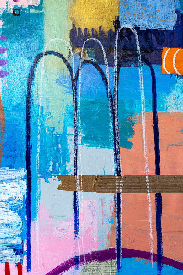 Liberating Display of Bold Composition and Color in Wide Modern Abstract Original Painting | Ergo (72"x50")