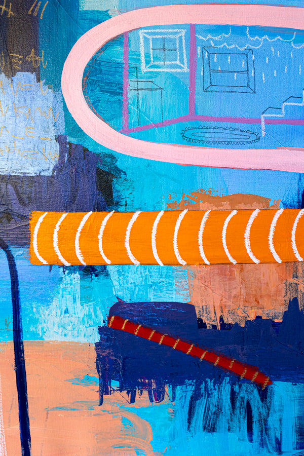 Liberating Display of Bold Composition and Color in Wide Modern Abstract Original Painting | Ergo (72"x50")