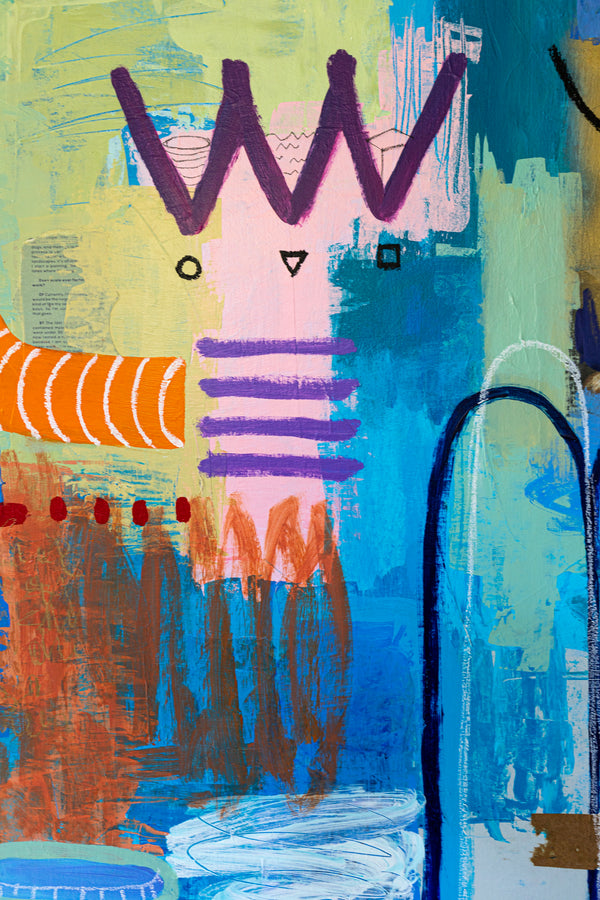 Liberating Display of Bold Composition and Color in Wide Modern Abstract Original Painting | Ergo (72"x50")