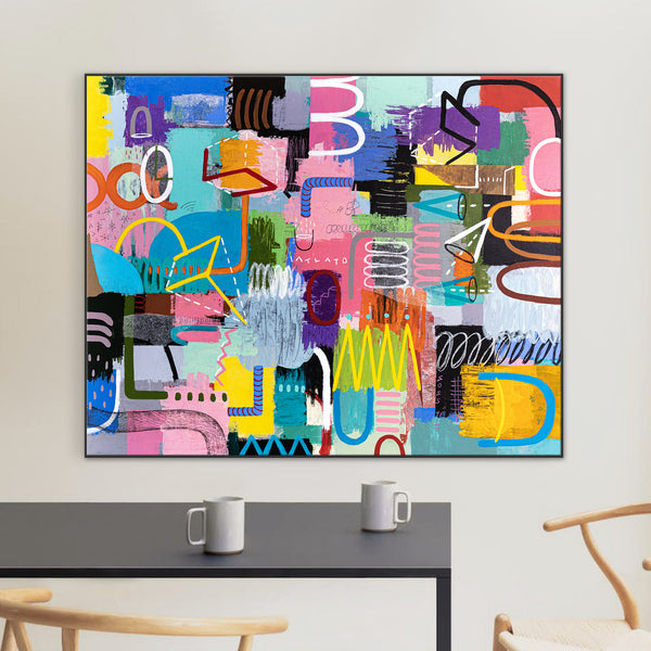 Harmonious Integration of Diverse Colors & Bold Space in Modern Abstract Expressionist Painting | Esprit (60"x48")