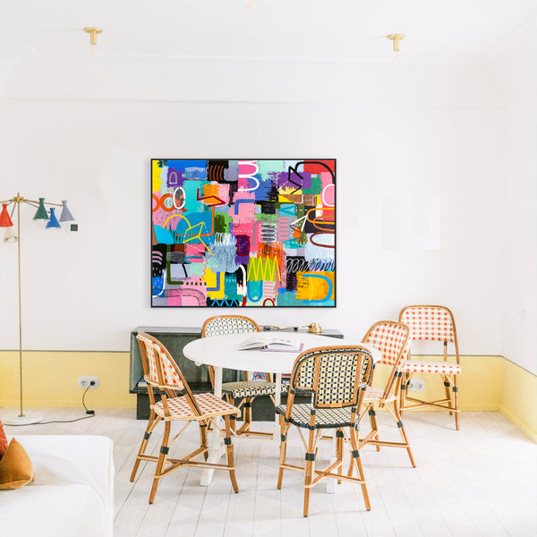 Harmonious Integration of Diverse Colors & Bold Space in Modern Abstract Expressionist Painting | Esprit (60"x48")