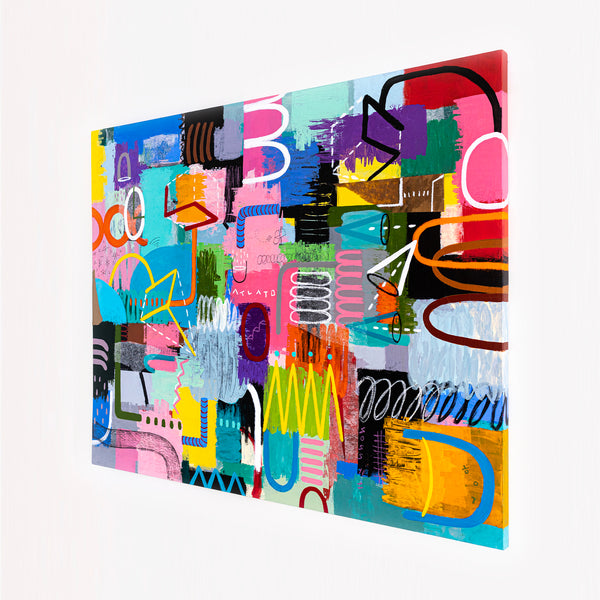 Harmonious Integration of Diverse Colors & Bold Space in Modern Abstract Expressionist Painting | Esprit (60"x48")