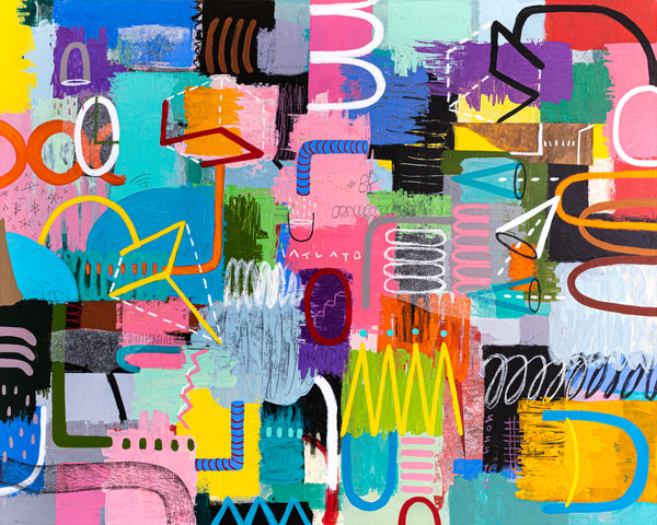 Harmonious Integration of Diverse Colors & Bold Space in Modern Abstract Expressionist Painting | Esprit (60"x48")