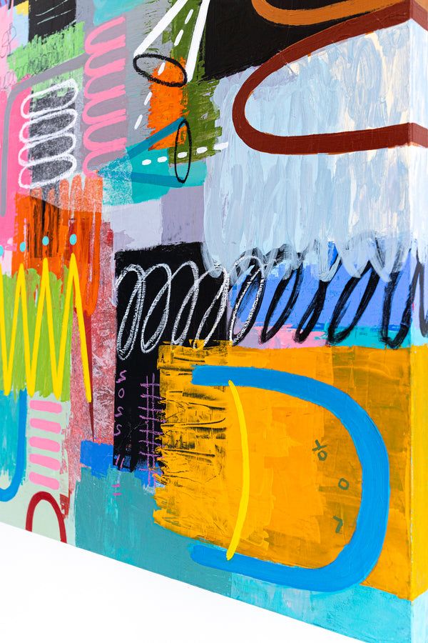 Harmonious Integration of Diverse Colors & Bold Space in Modern Abstract Expressionist Painting | Esprit (60"x48")