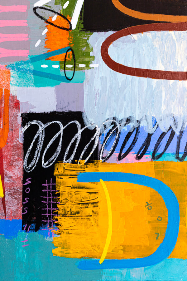 Harmonious Integration of Diverse Colors & Bold Space in Modern Abstract Expressionist Painting | Esprit (60"x48")