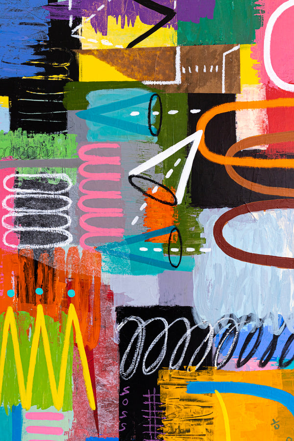 Harmonious Integration of Diverse Colors & Bold Space in Modern Abstract Expressionist Painting | Esprit (60"x48")